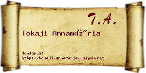 Tokaji Annamária névjegykártya