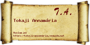 Tokaji Annamária névjegykártya